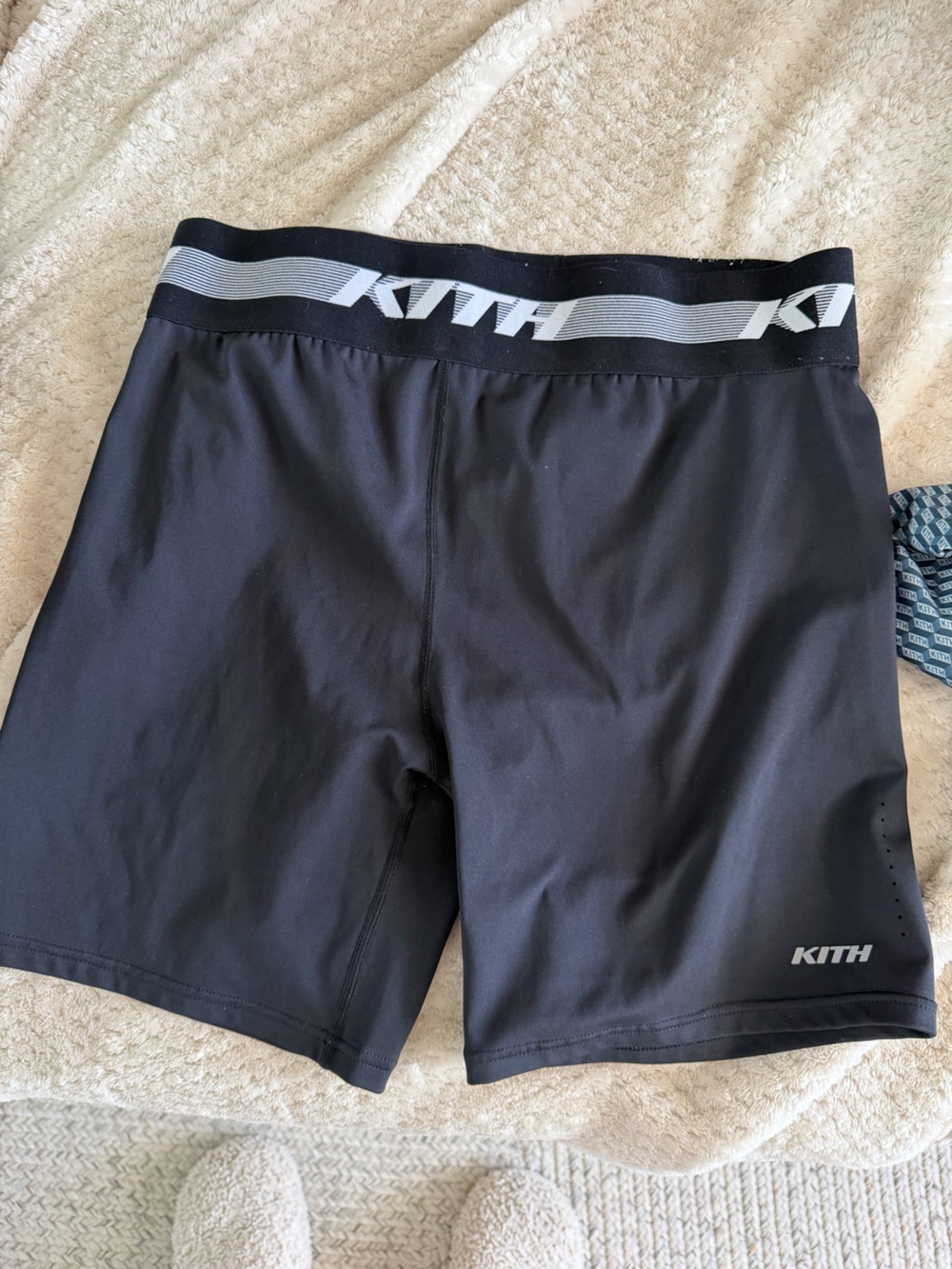 Kith Black Athletic Women’s Shorts with Gray Logo Waistband